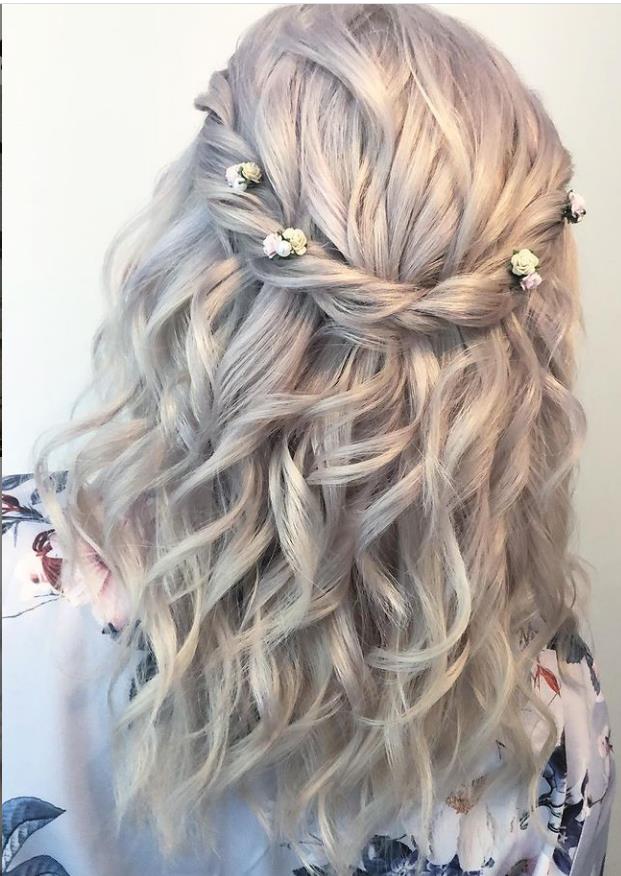 waterfall Bridesmaid hairstyle 2021