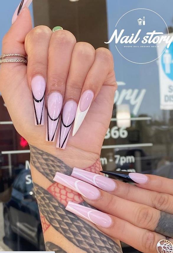 37 Awesome French Tip Long Nails To Bring Fashion To Your Manicure