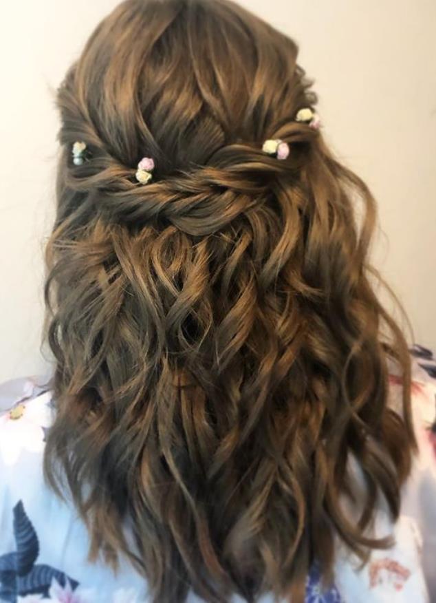 waterfall Bridesmaid hairstyle 2021