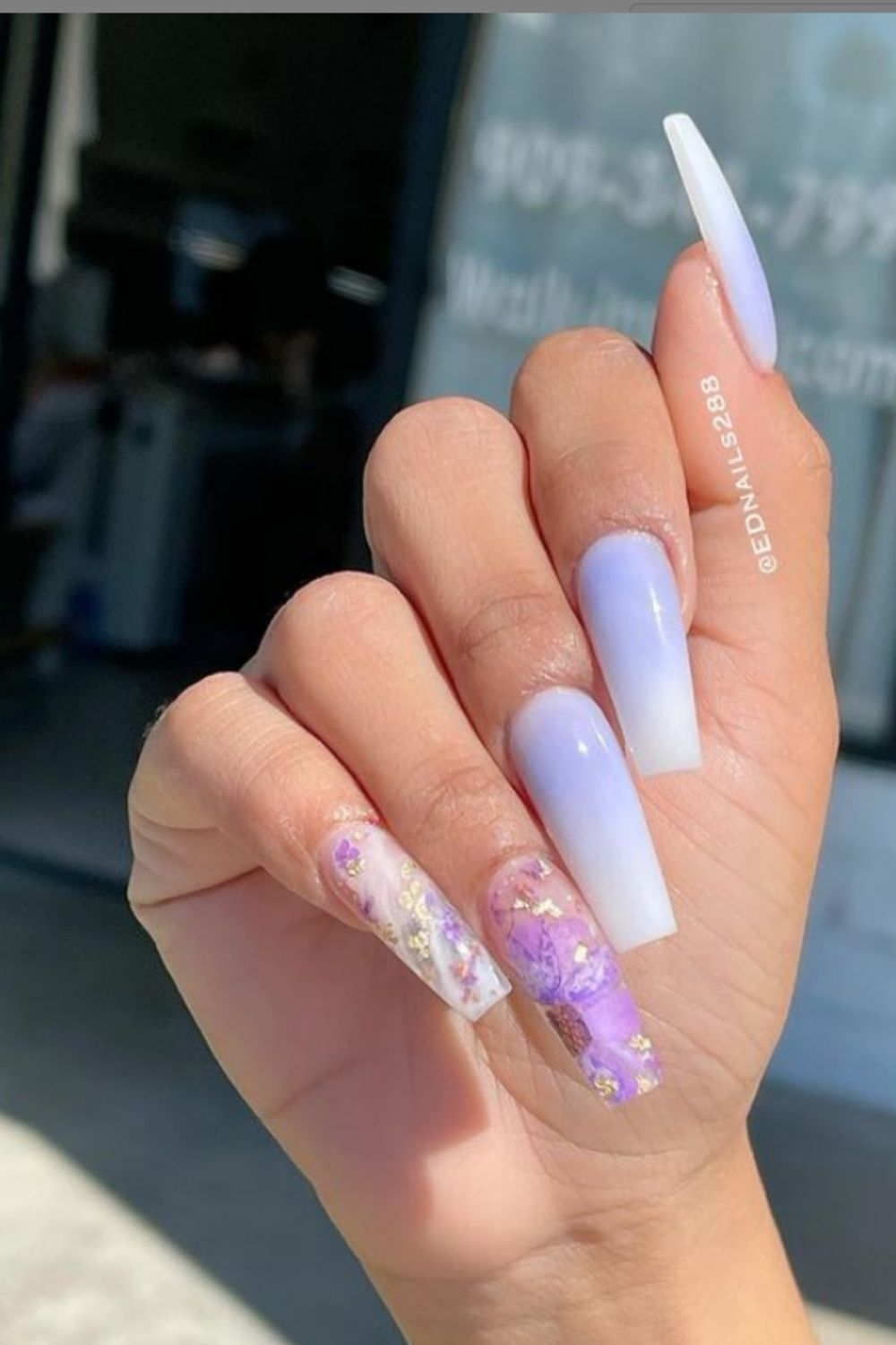 ombre coffin nails