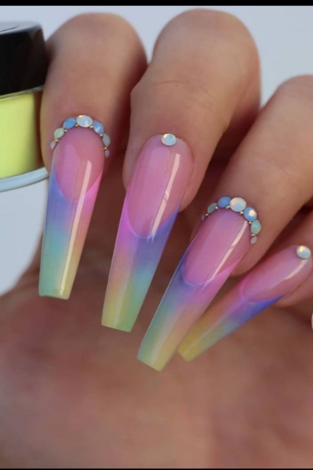 ombre coffin nails