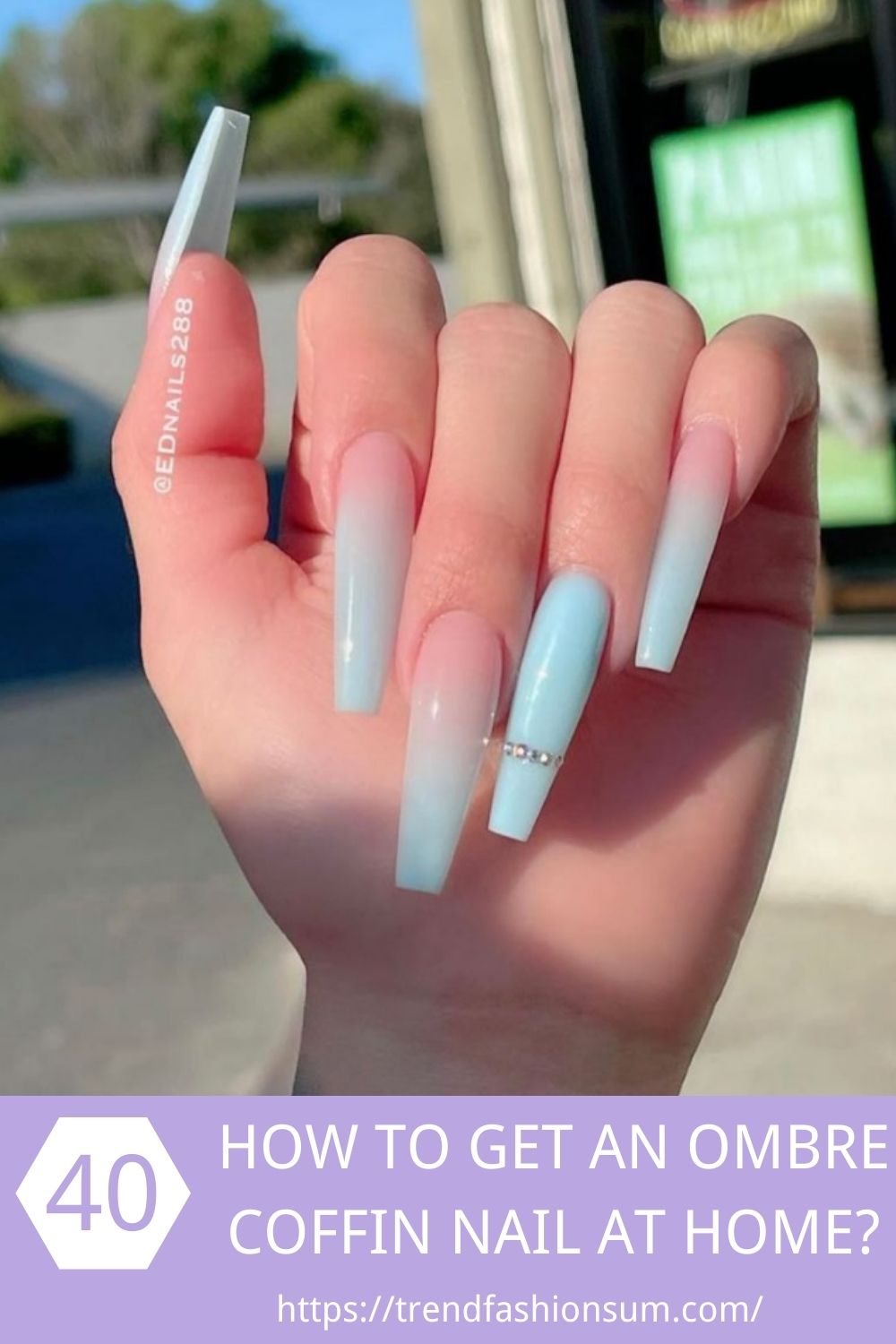 ombre coffin nails