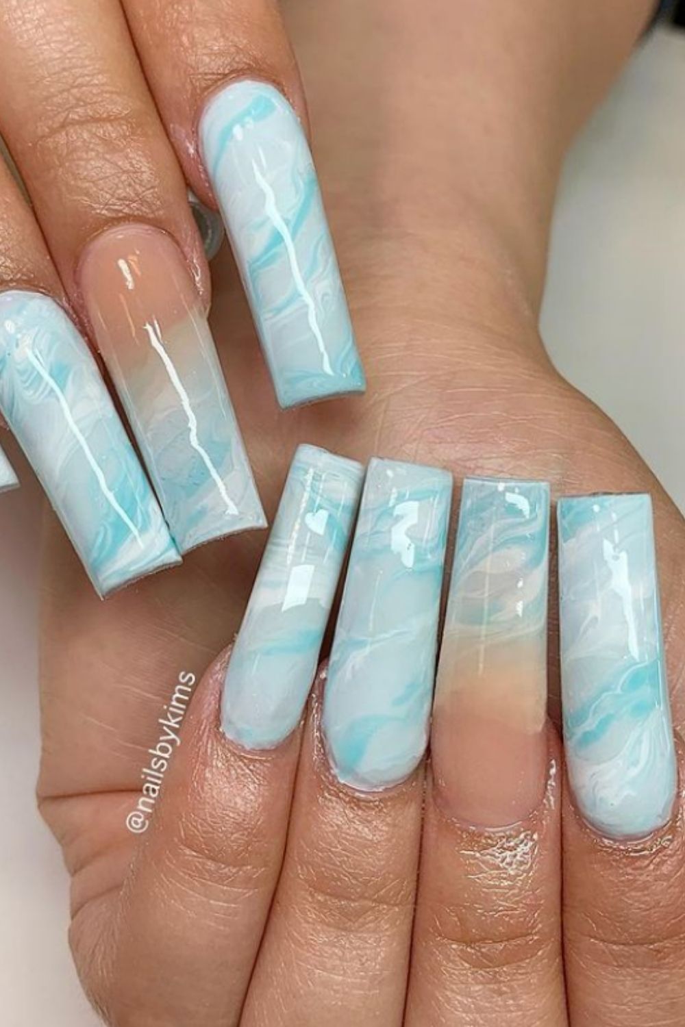 ombre coffin nails