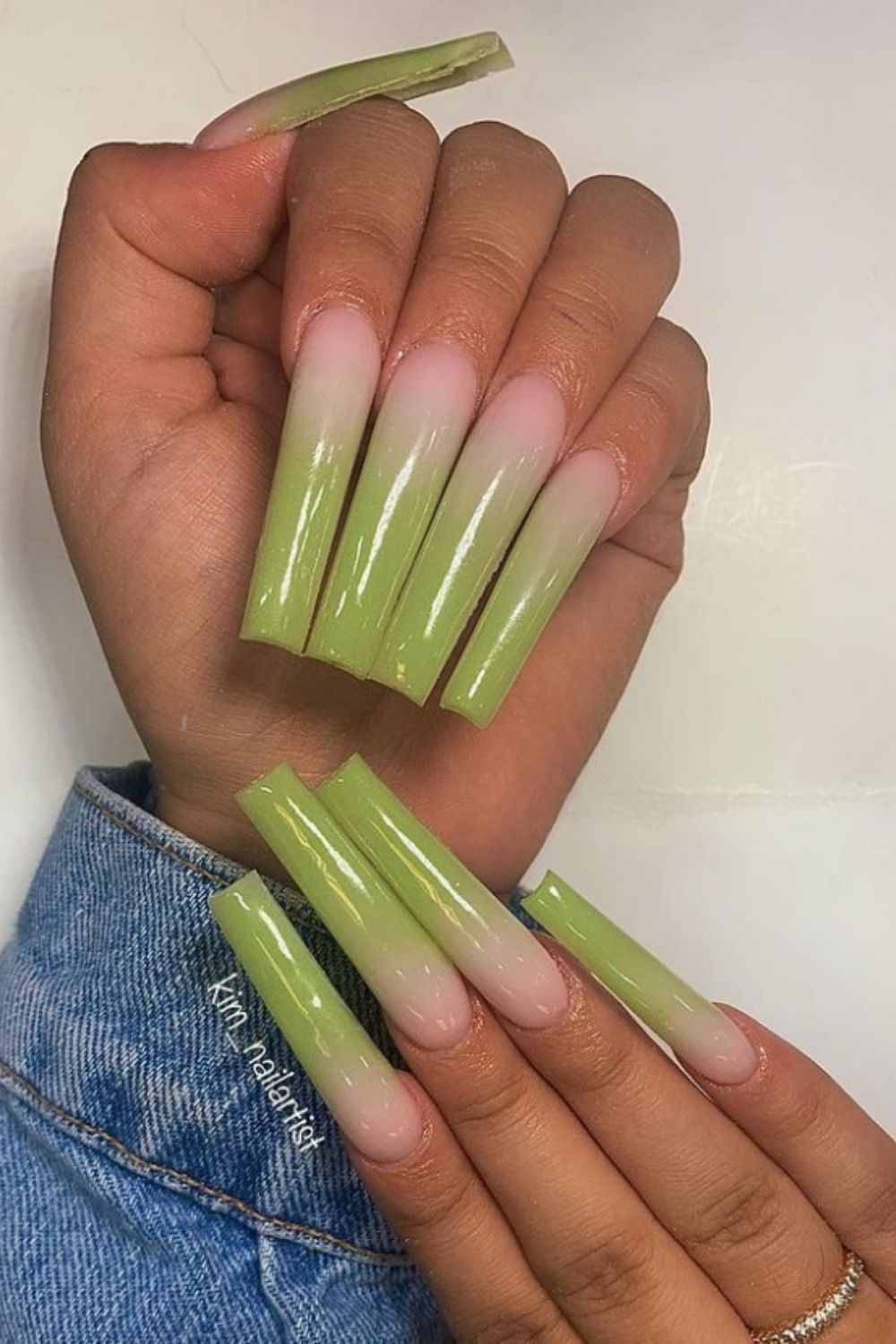 ombre coffin nails