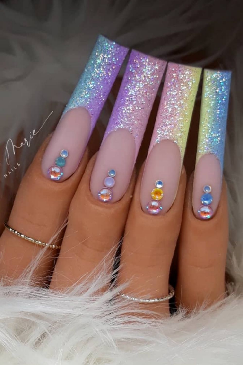 ombre coffin nails