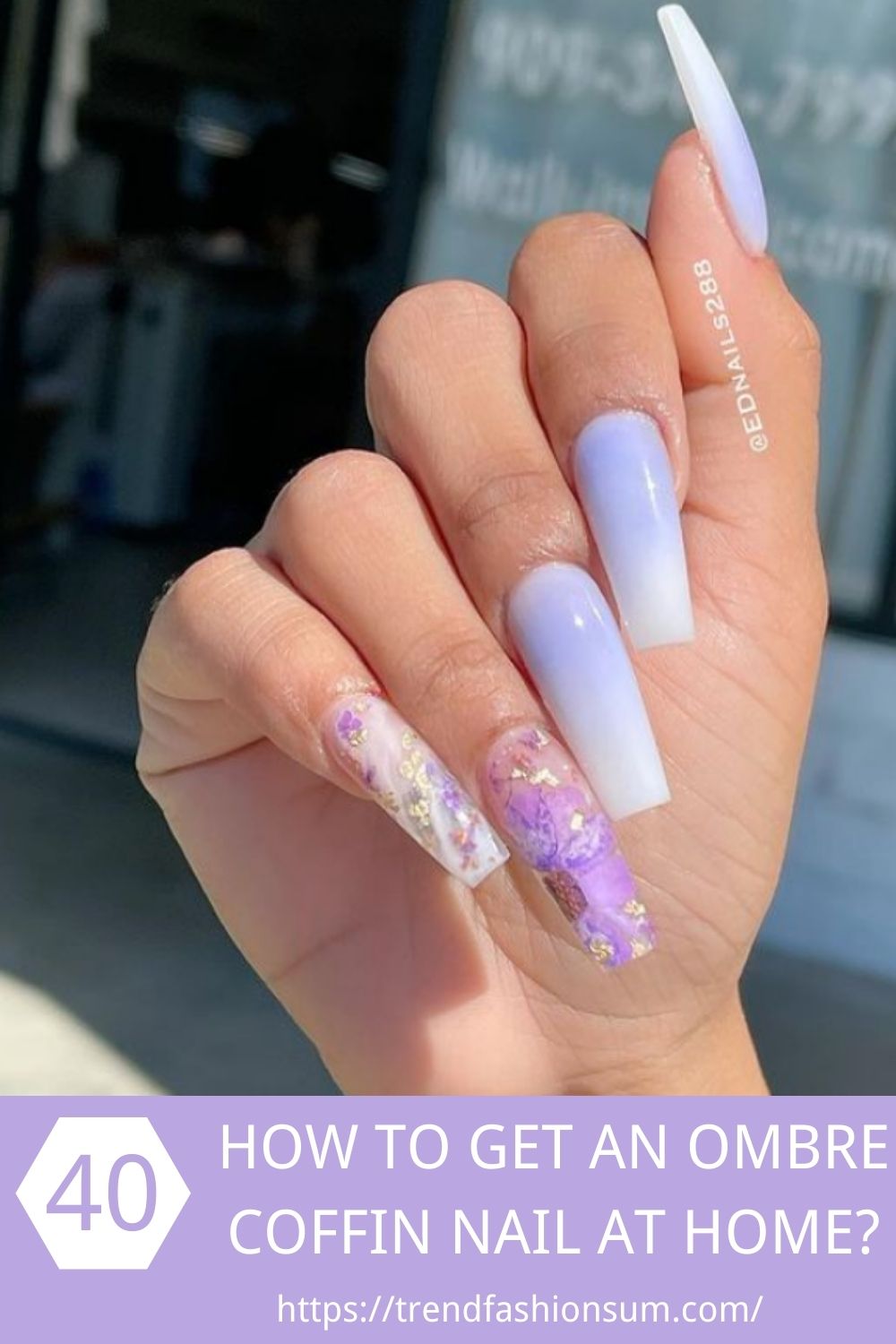 ombre coffin nails