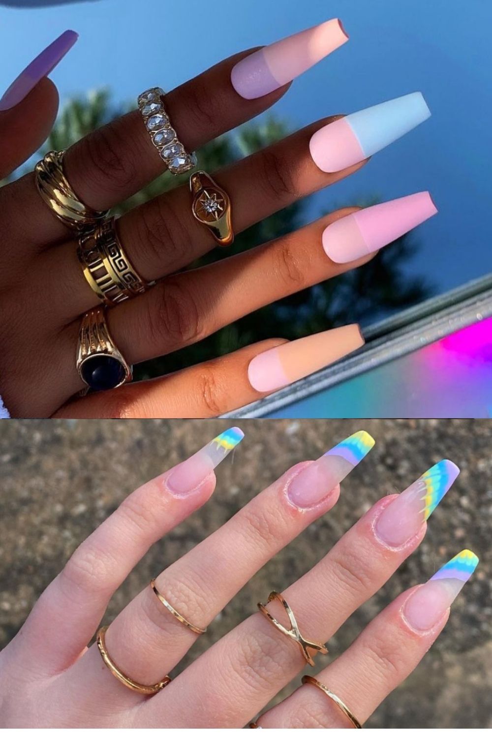 Awesome Colored Acrylic Coffin Nails For Summer Nail Designs!