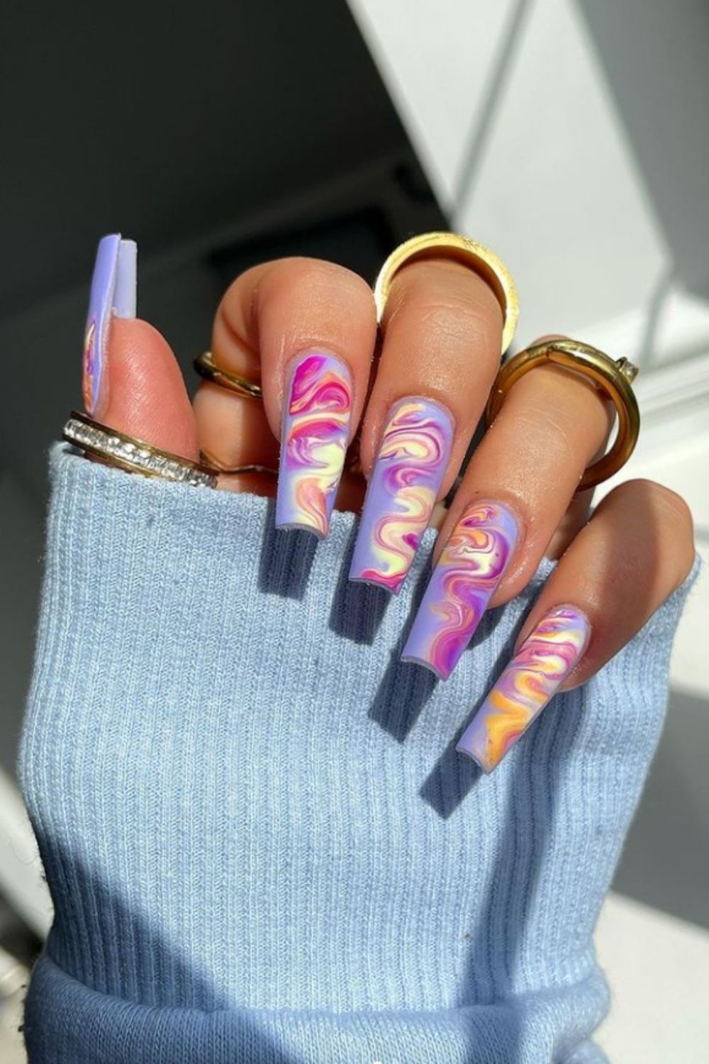 Gel coffin nail designs for summer