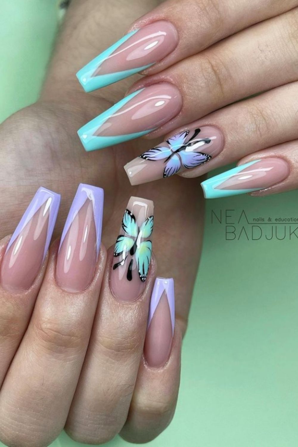 Gel coffin nail designs for summer