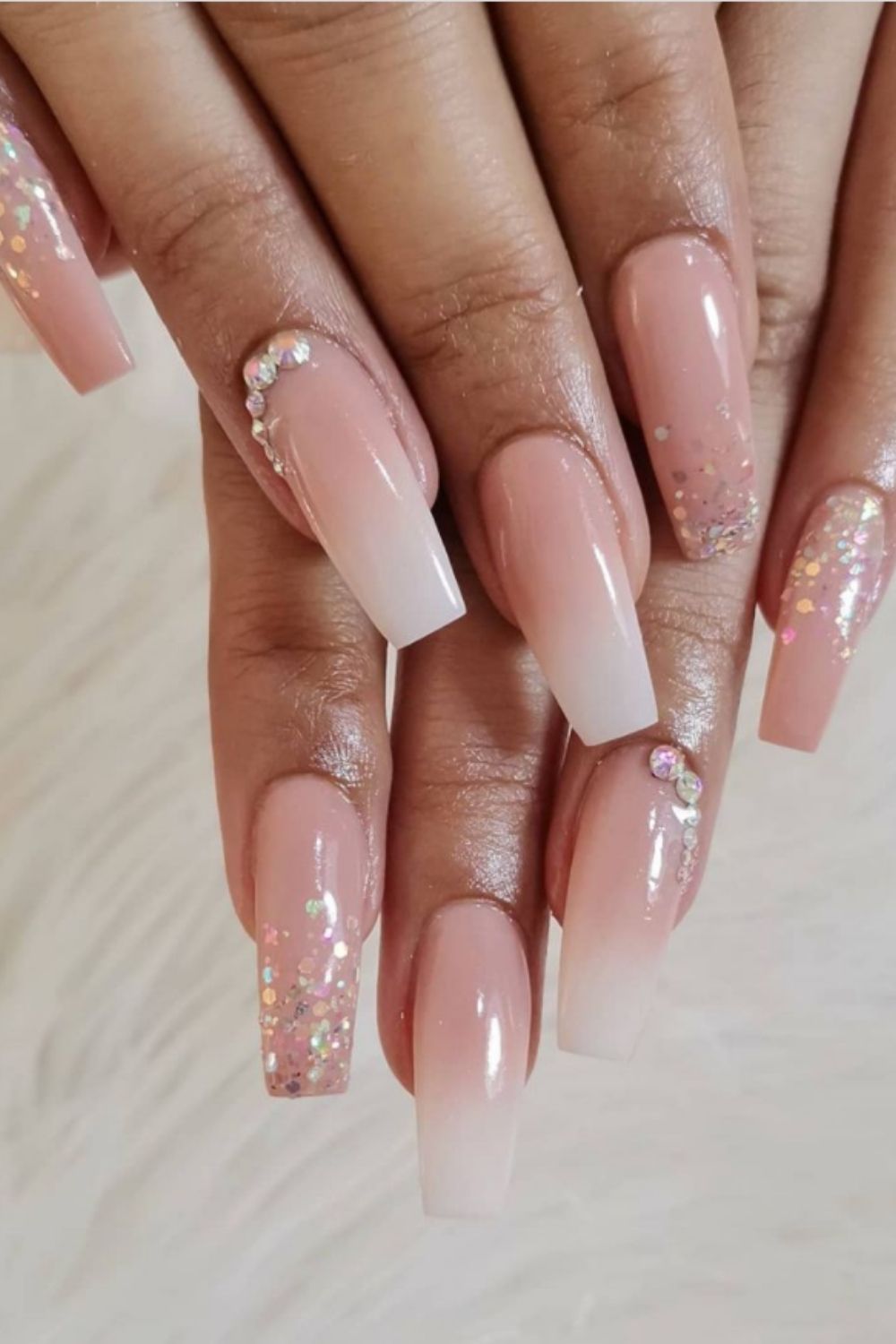 Pink coffin nails give people cute feeling 2021