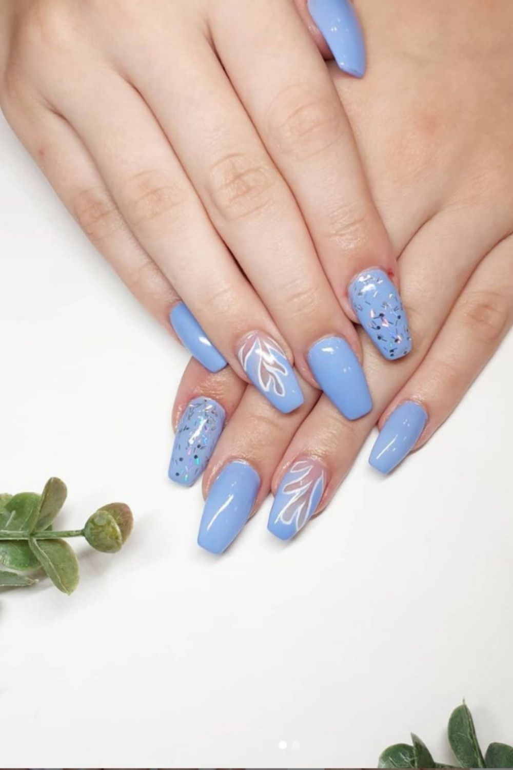 Pretty blue sky nails designs and ideas for your summer nails 2021 