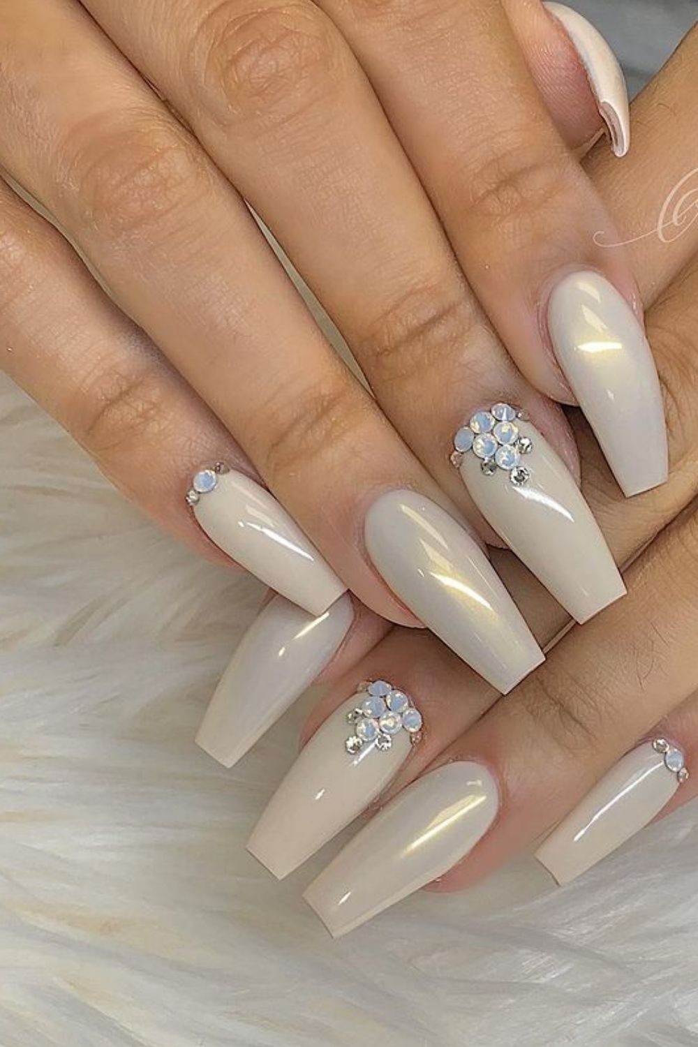 40 Acrylic White Coffin Nails For Prom Nail Design 2021!
