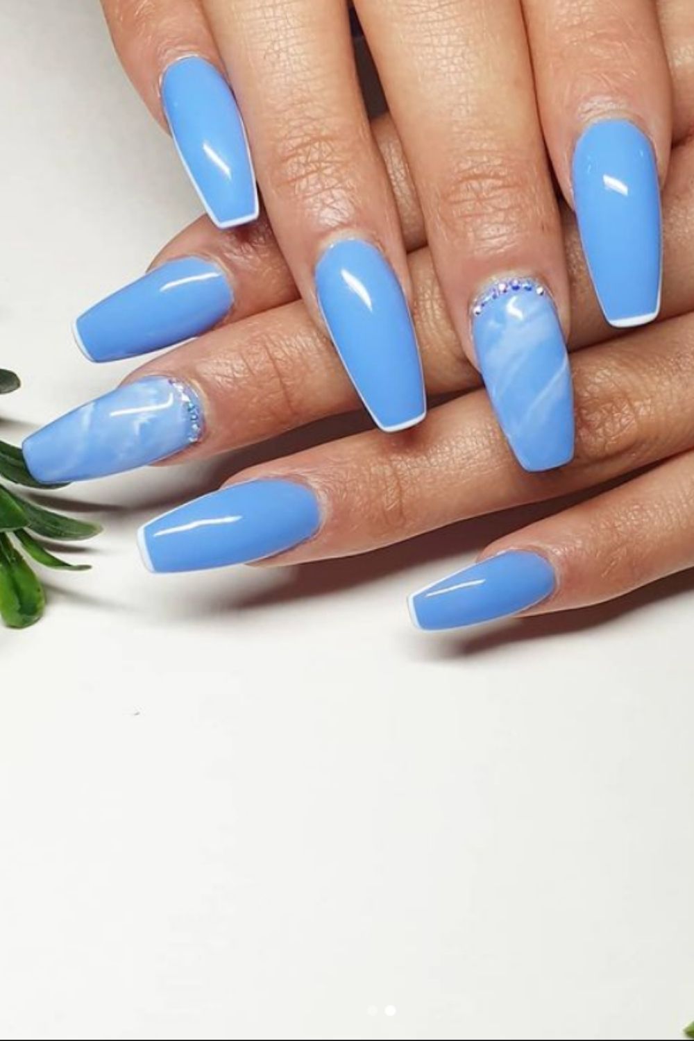 Pretty blue sky nails designs and ideas for your summer nails 2021 