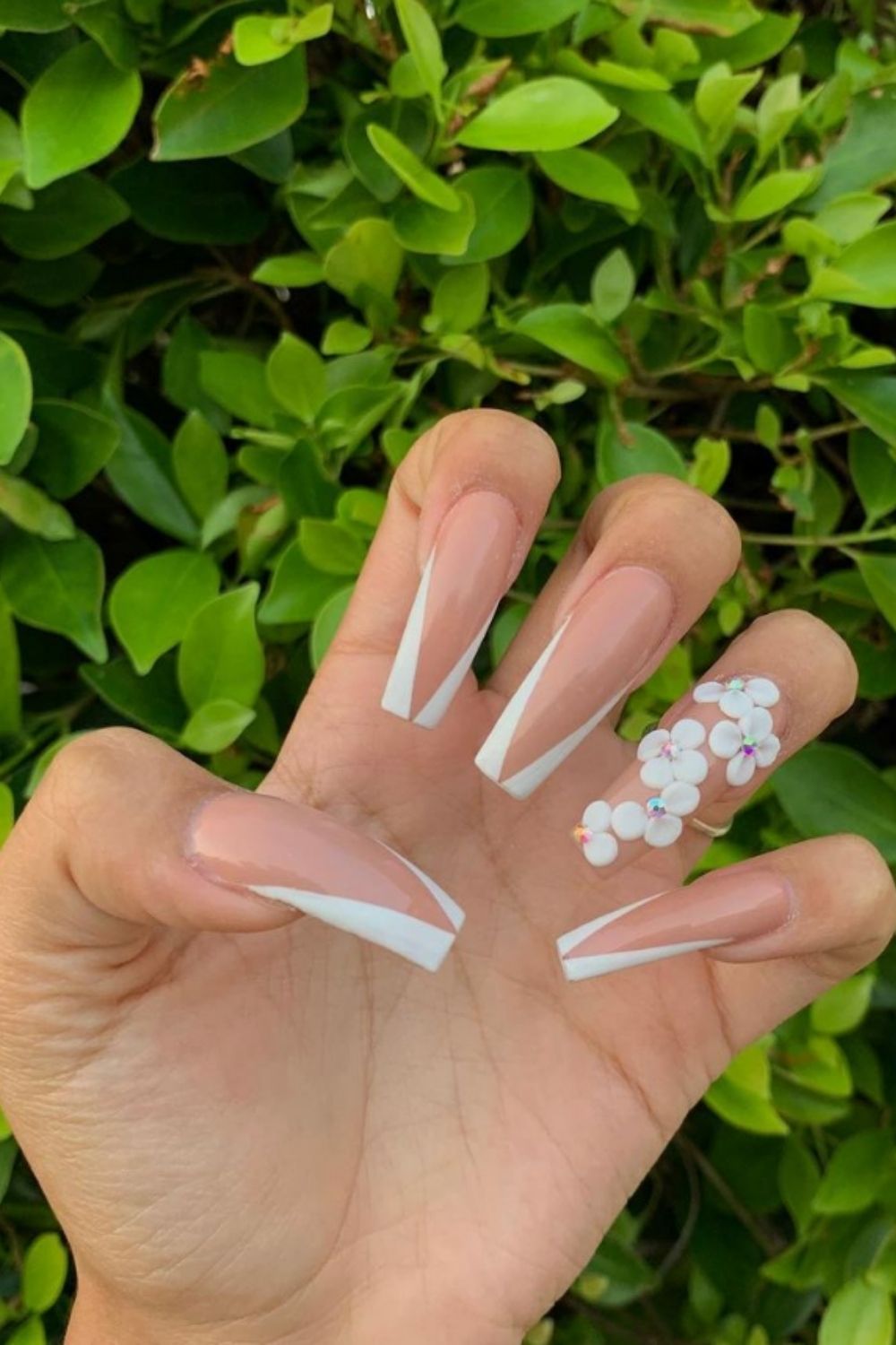 40 Acrylic White Coffin Nails For Prom Nail Design 2021!