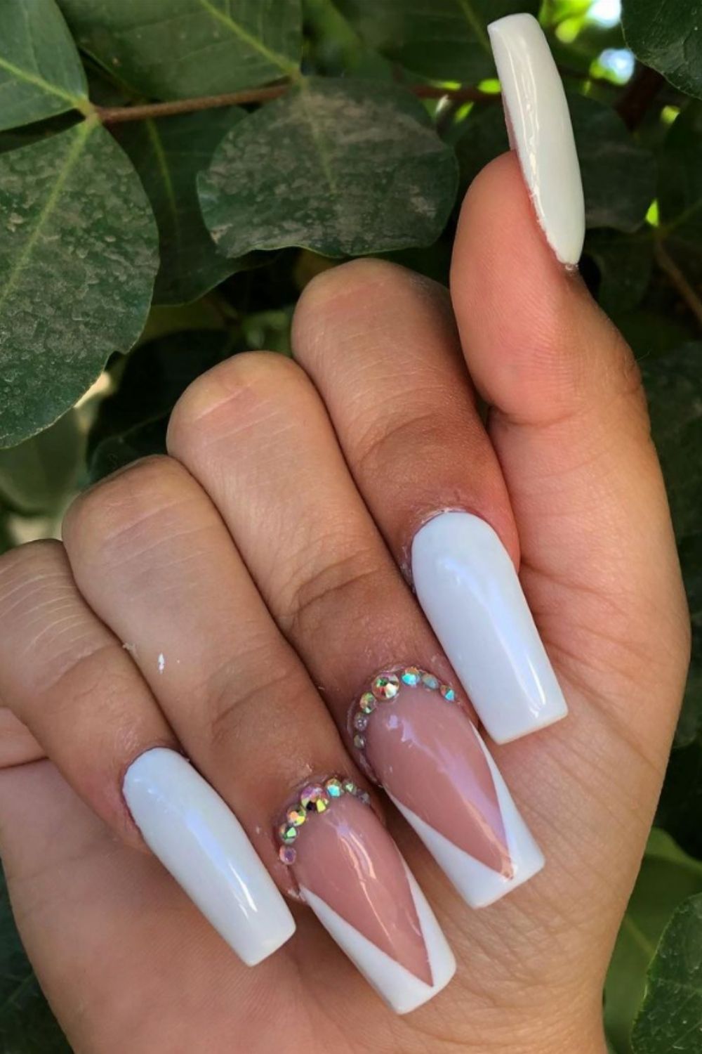 40 Acrylic White Coffin Nails For Prom Nail Design 2021!
