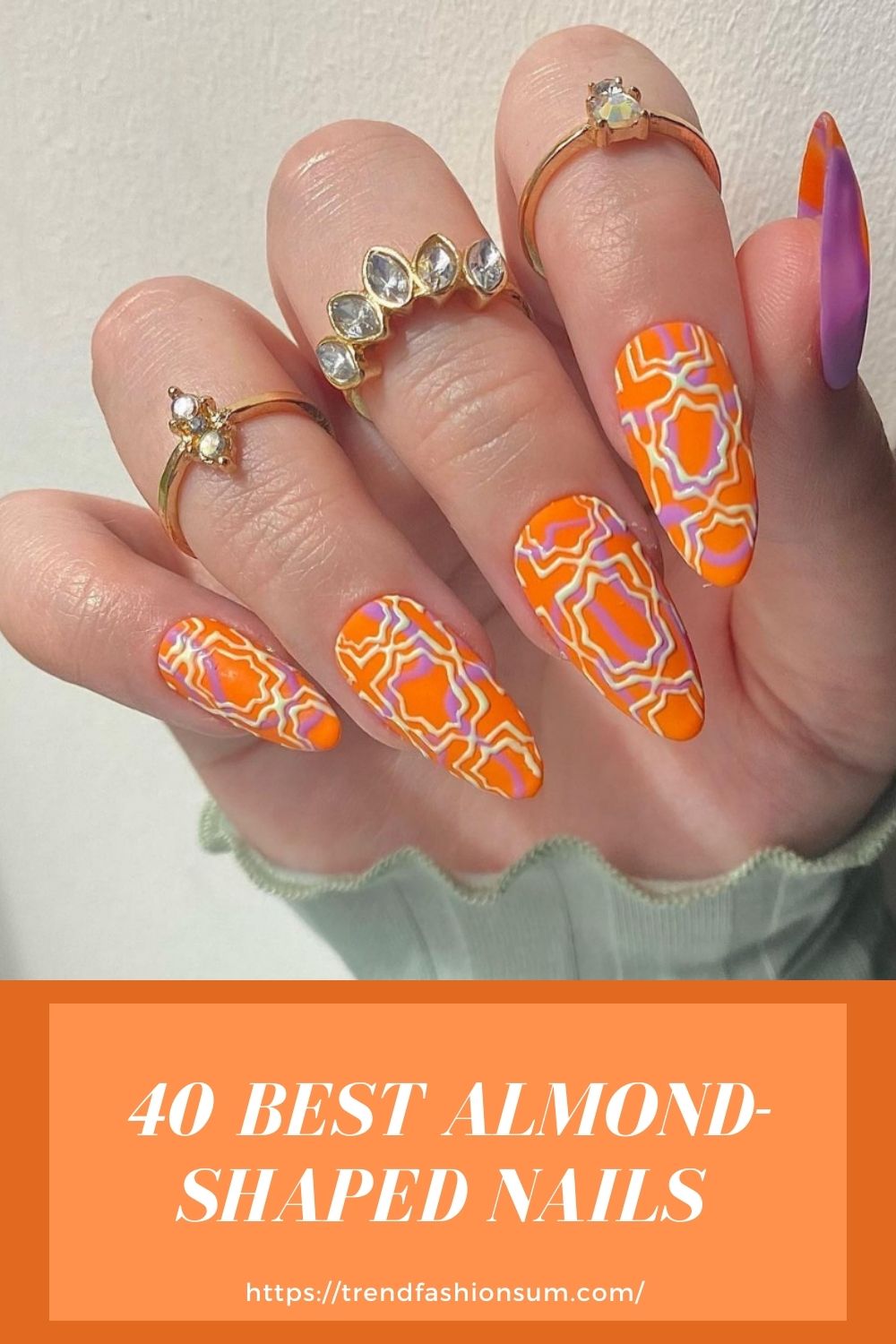 40 Best Almond Shaped Nails Designs To Try  2021 Summer!