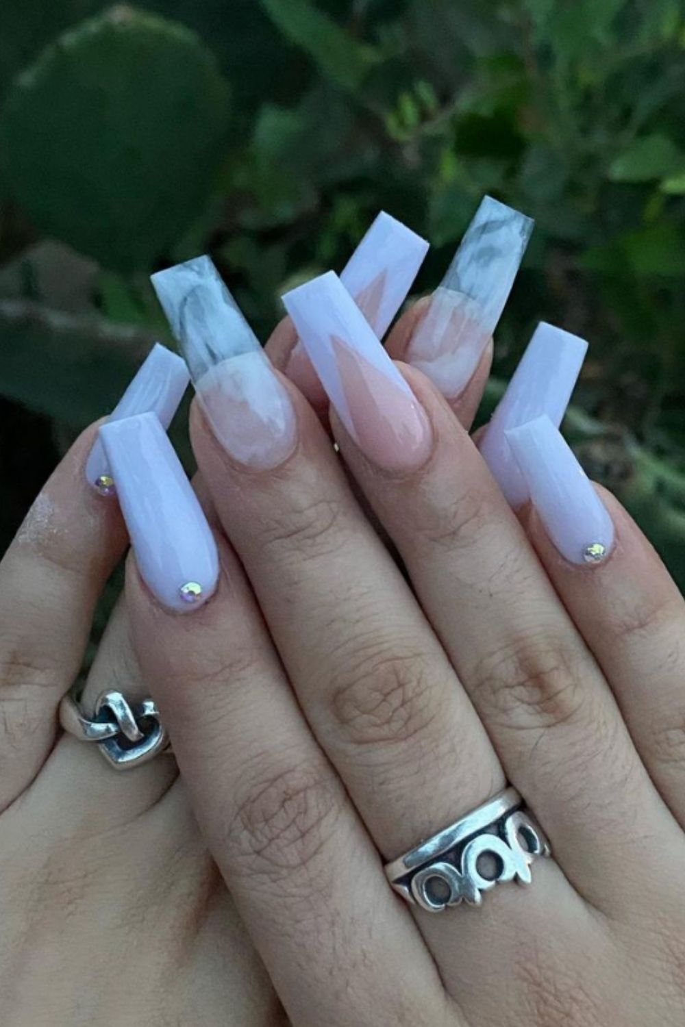 40 Acrylic White Coffin Nails For Prom Nail Design 2021!