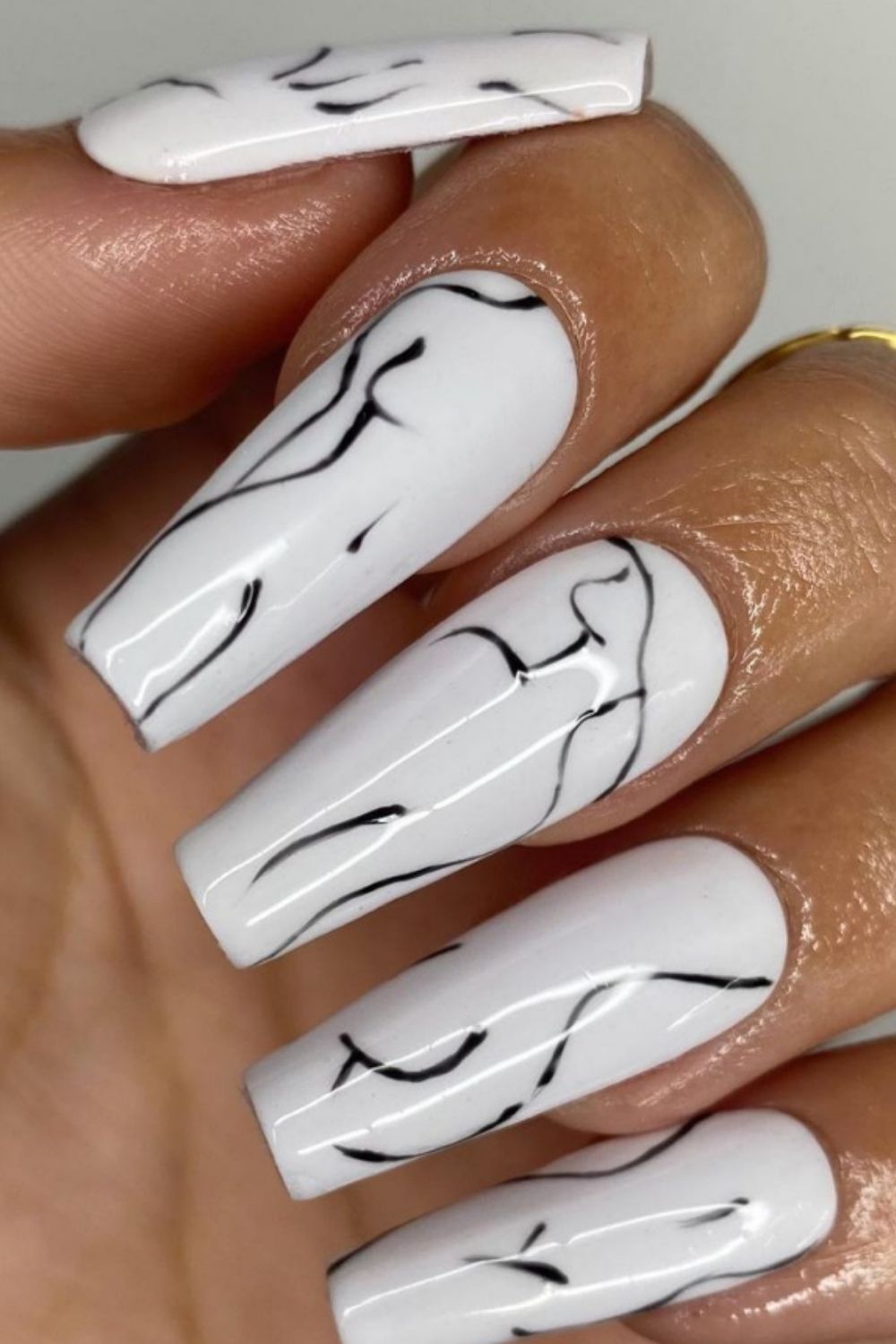 40 Acrylic White Coffin Nails For Prom Nail Design 2021!
