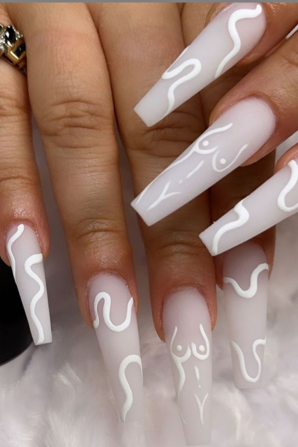 40 Acrylic White Coffin Nails For Prom Nail Design 2021!
