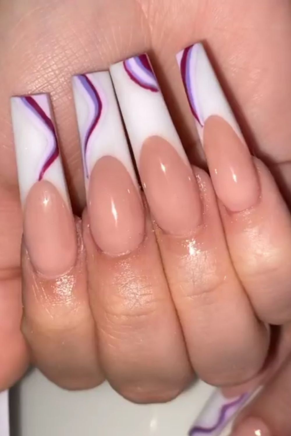40 Acrylic White Coffin Nails For Prom Nail Design 2021!