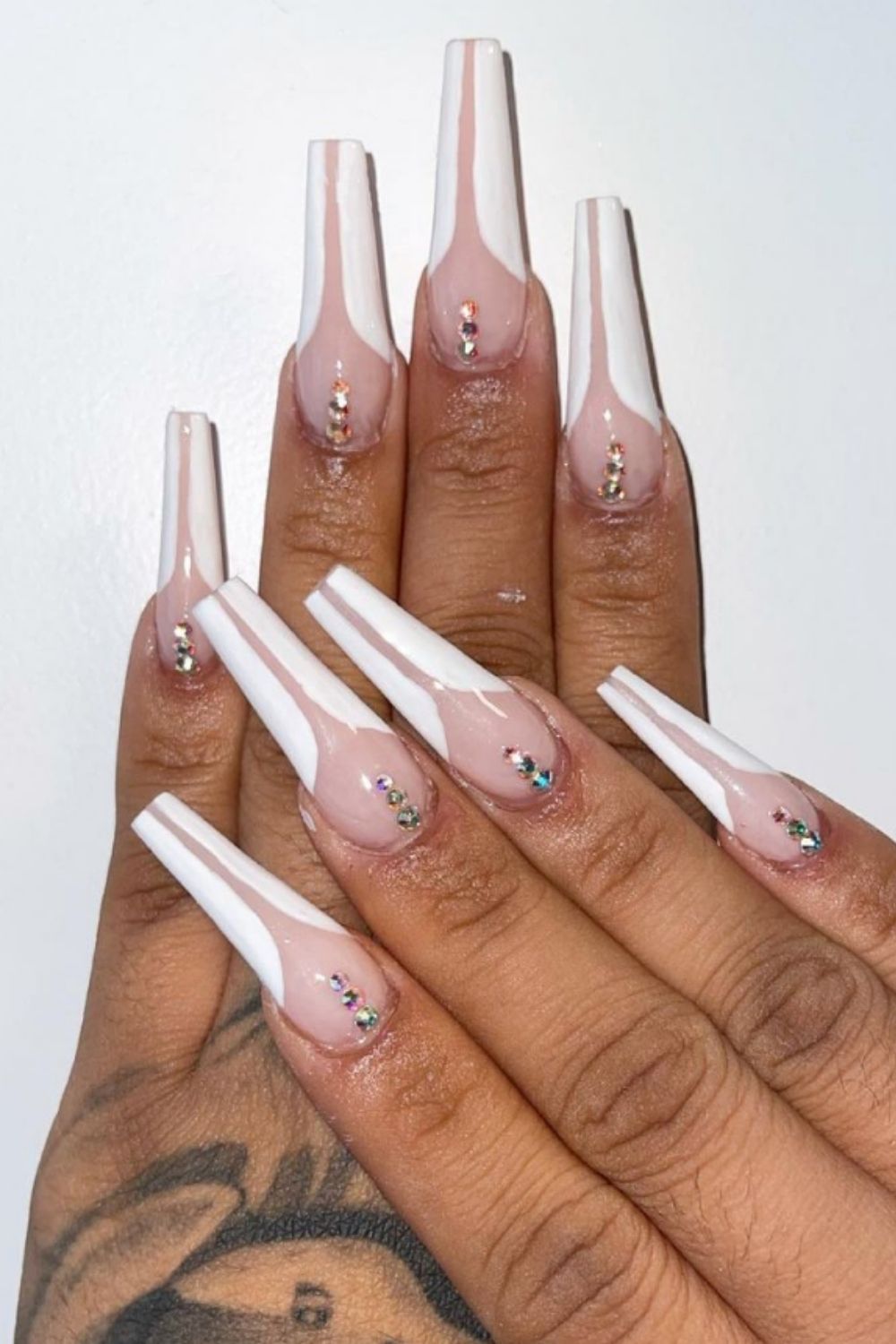 40 Acrylic White Coffin Nails For Prom Nail Design 2021!