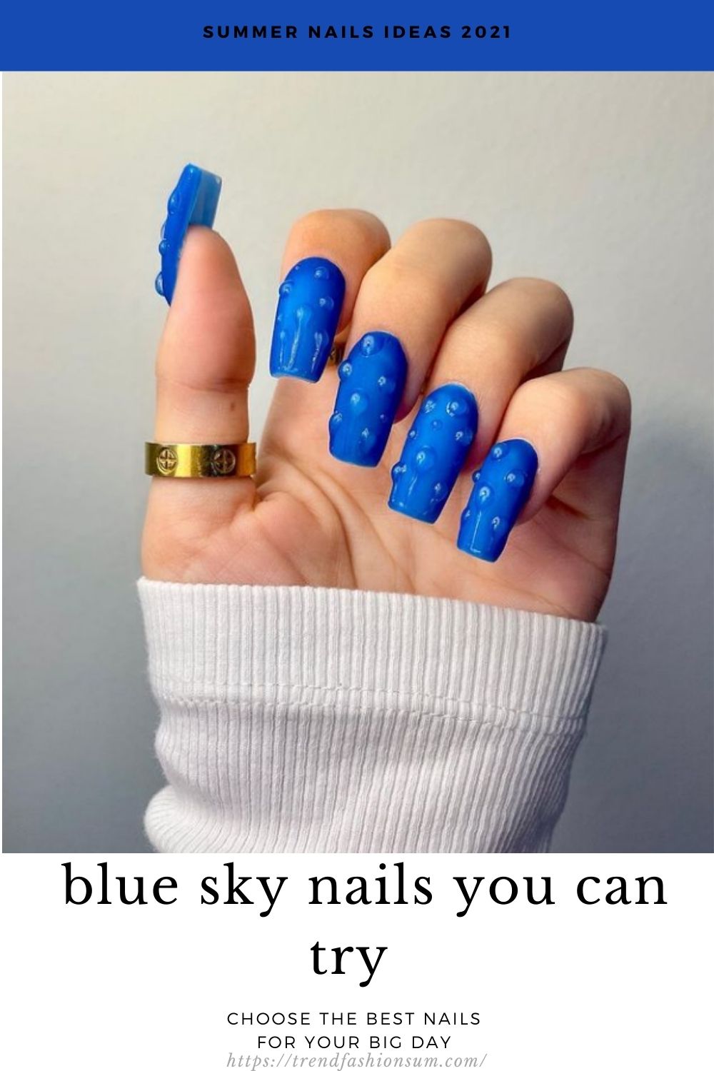 Pretty blue sky nails designs and ideas for your summer nails 2021 