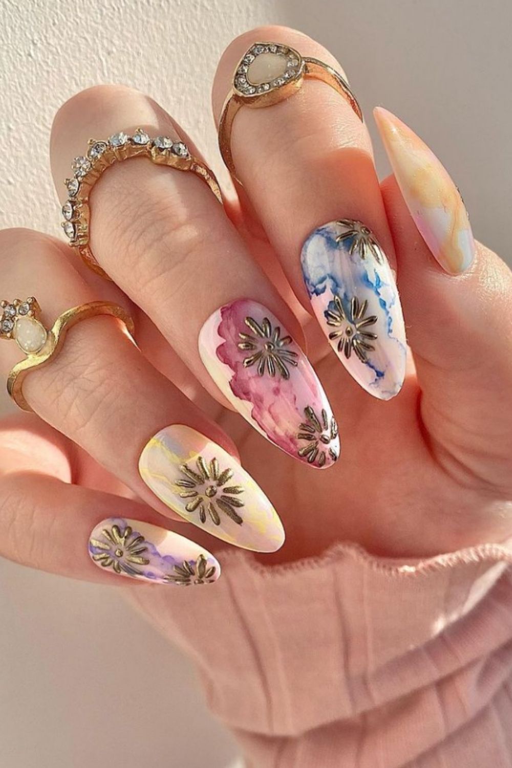 40 Best Almond Shaped Nails Designs To Try  2021 Summer!