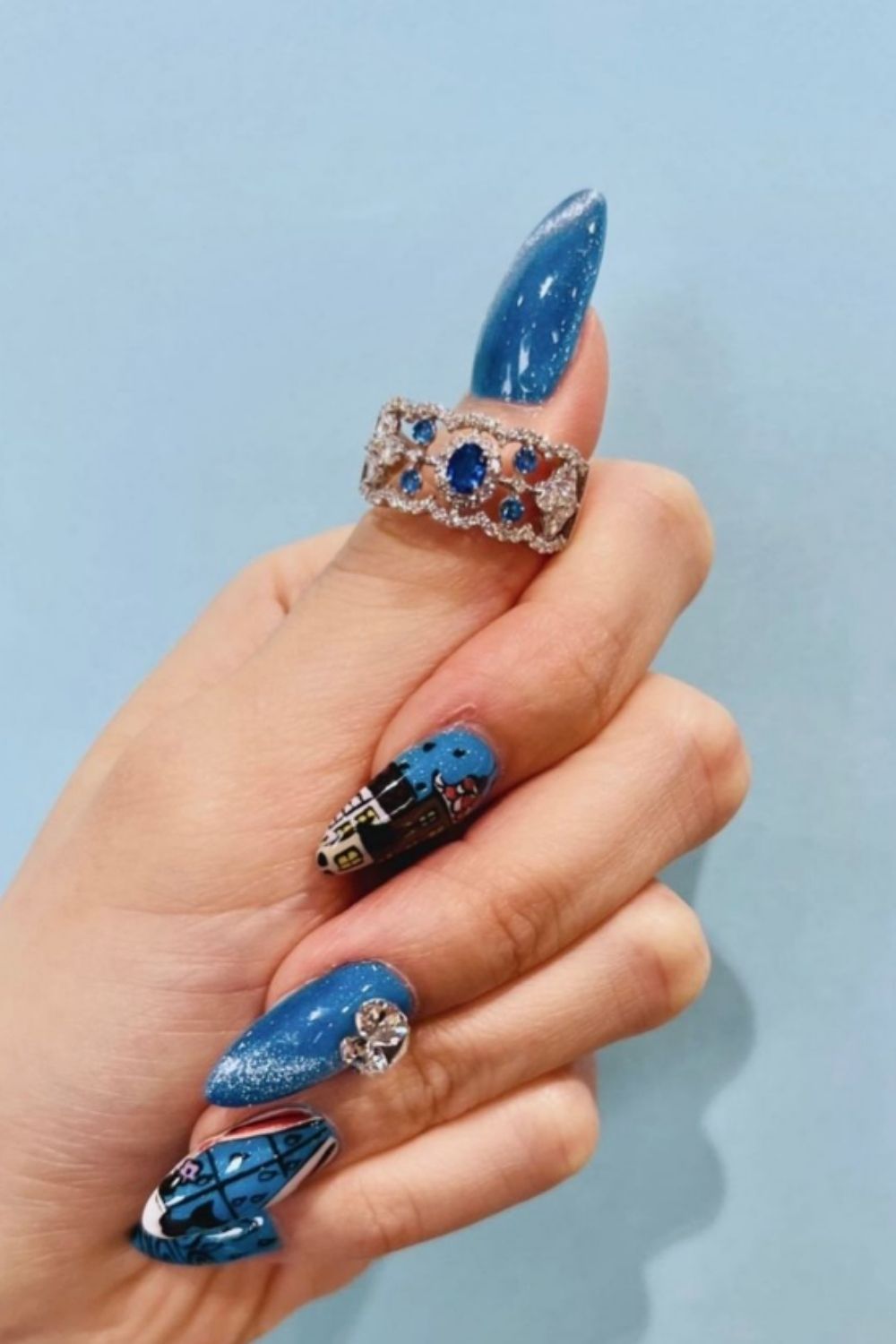 Pretty blue sky nails designs and ideas for your summer nails 2021 