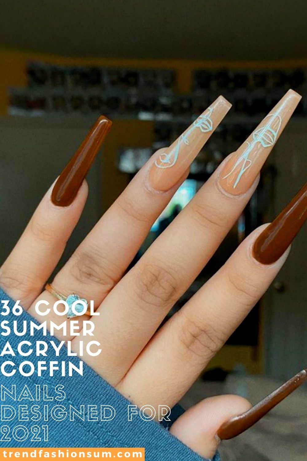 36 Cool Summer Acrylic Coffin Nails Designed for 2021