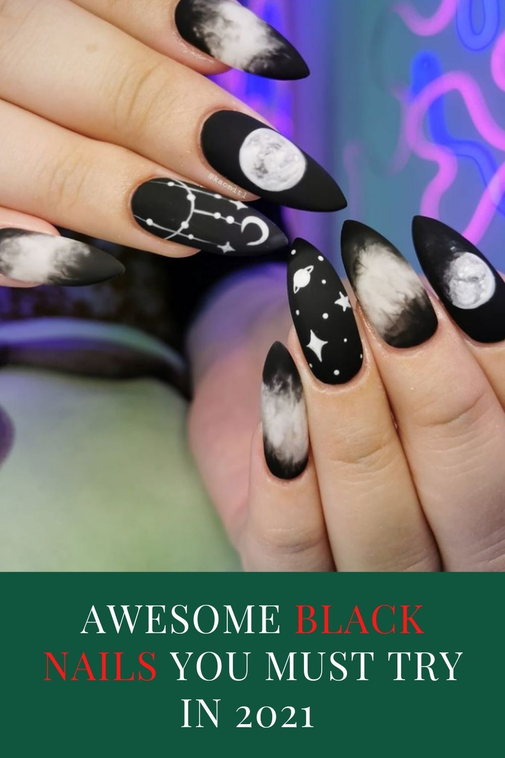 35 Awesome black nails to try in your next nail designs