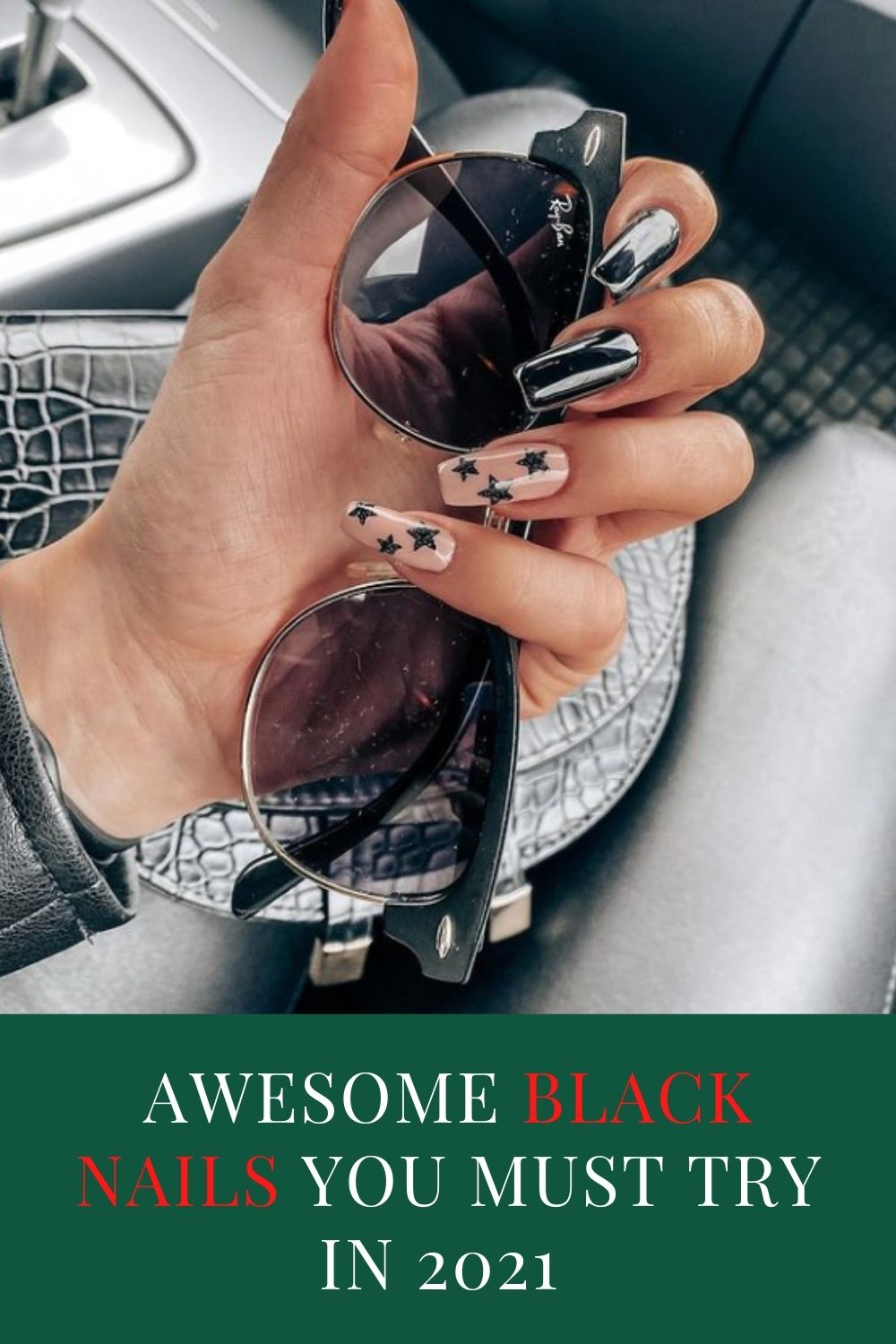 35 Awesome black nails to try in your next nail designs