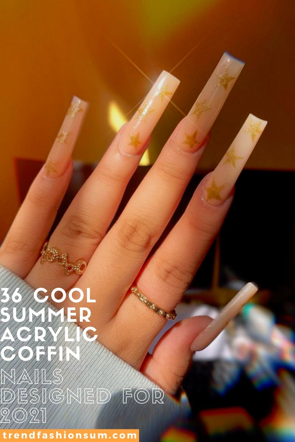 36 Cool Summer Acrylic Coffin Nails Designed for 2021