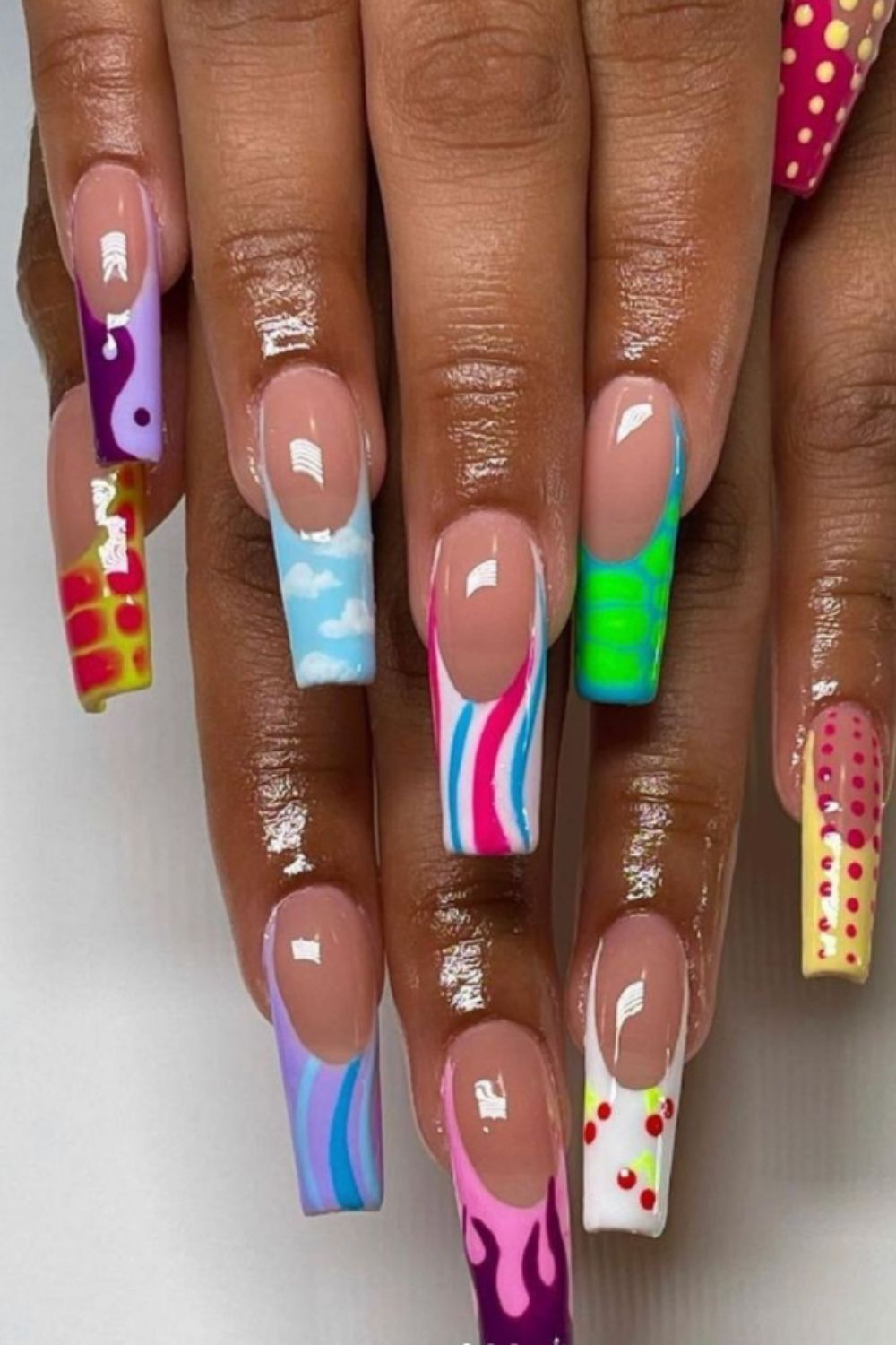 36 Cool Summer Acrylic Coffin Nails Designed for 2021