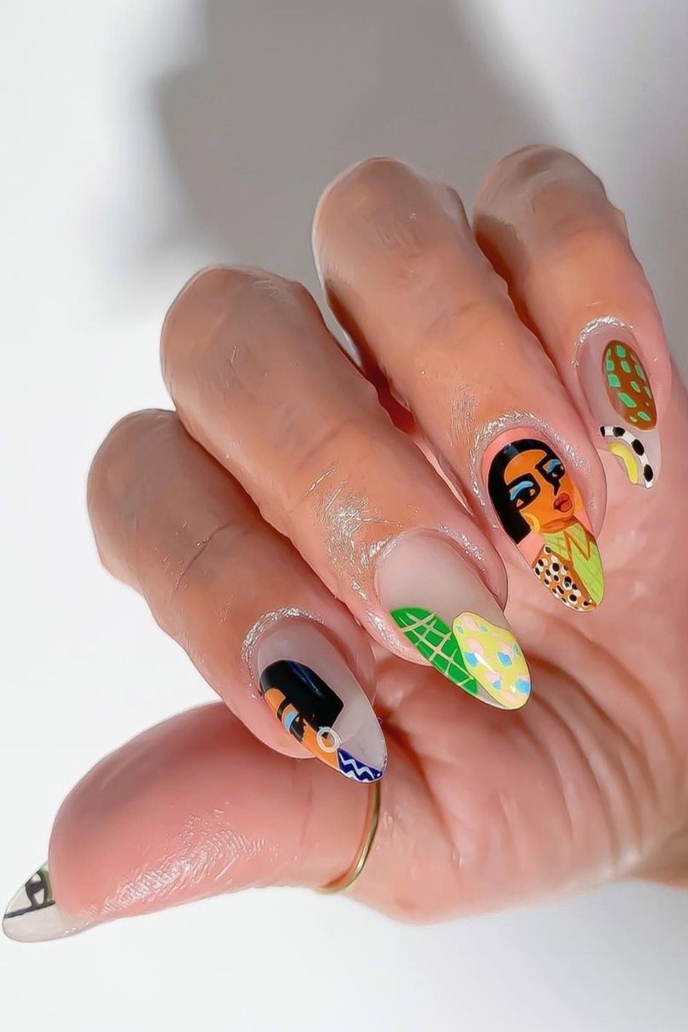 Almond acrylic nails for stylish girls in summer 2021