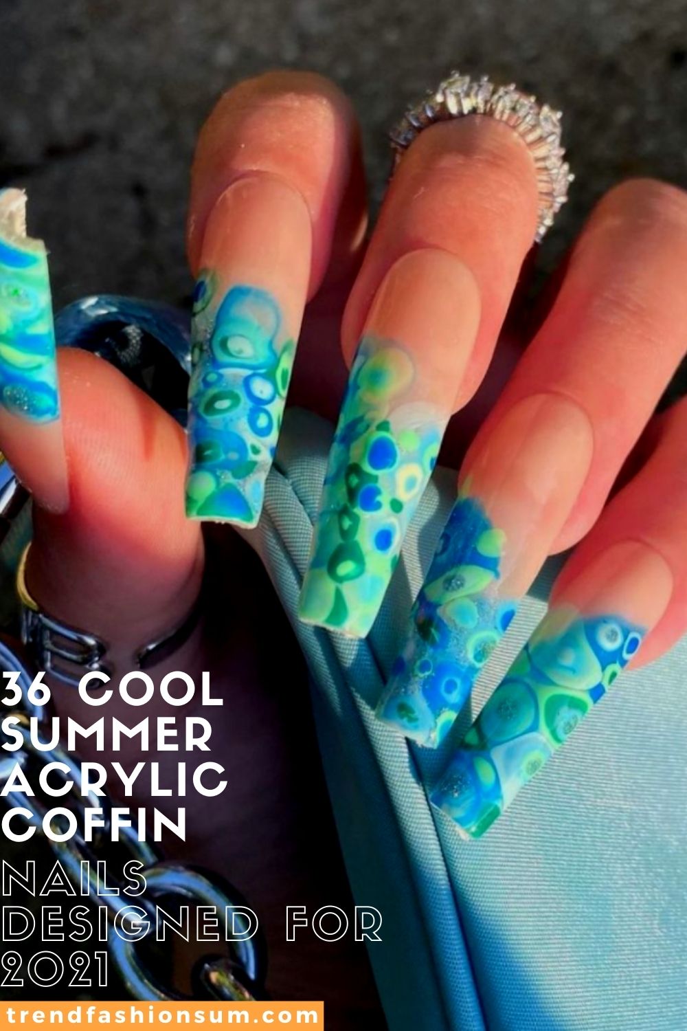 36 Cool Summer Acrylic Coffin Nails Designed for 2021