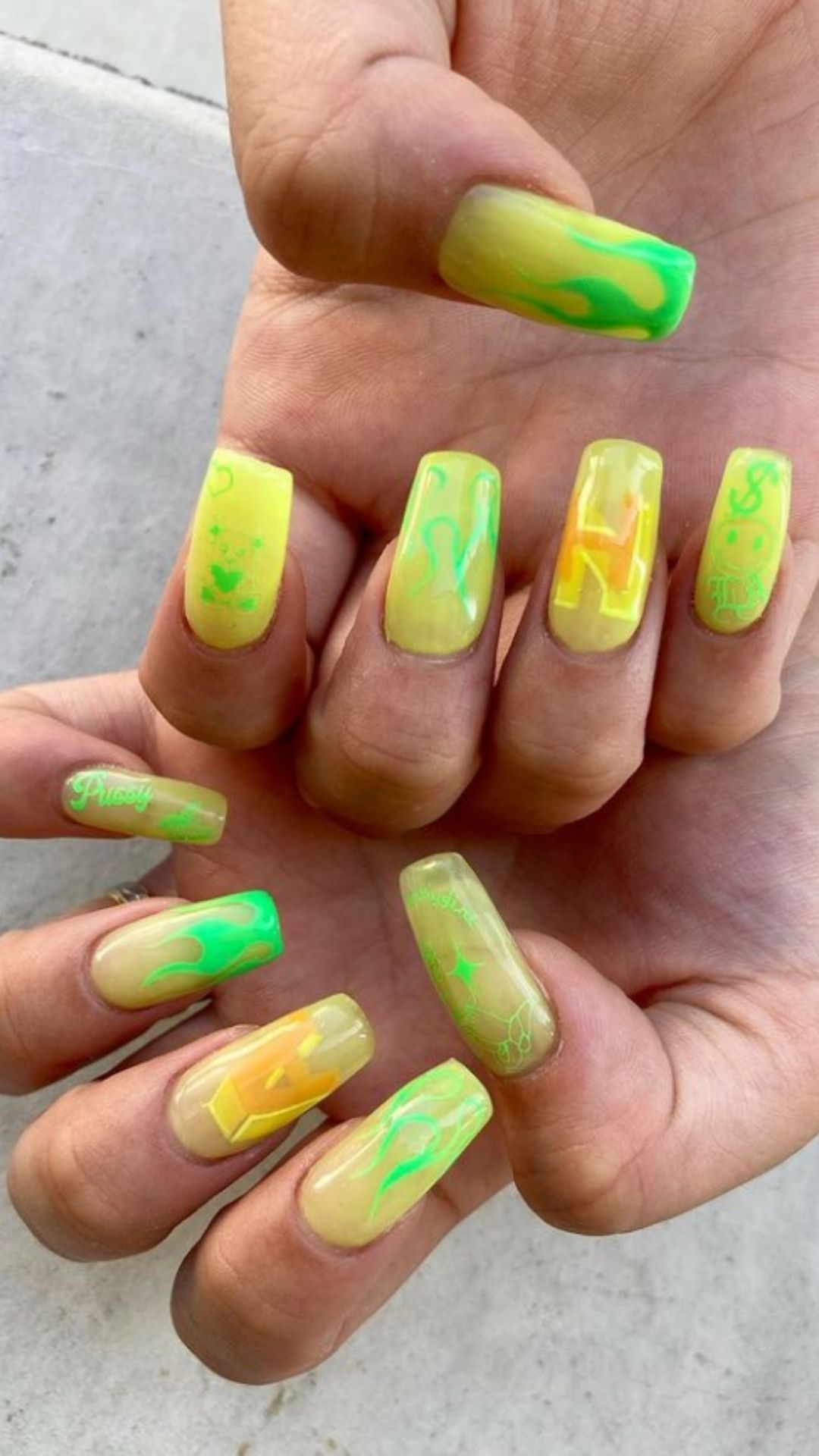 Neon yellow nails | Neon Yellow Nails and Ideas for falls 2021