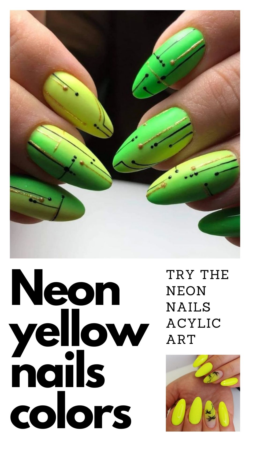 Neon yellow nails | Neon Yellow Nails and Ideas for falls 2021