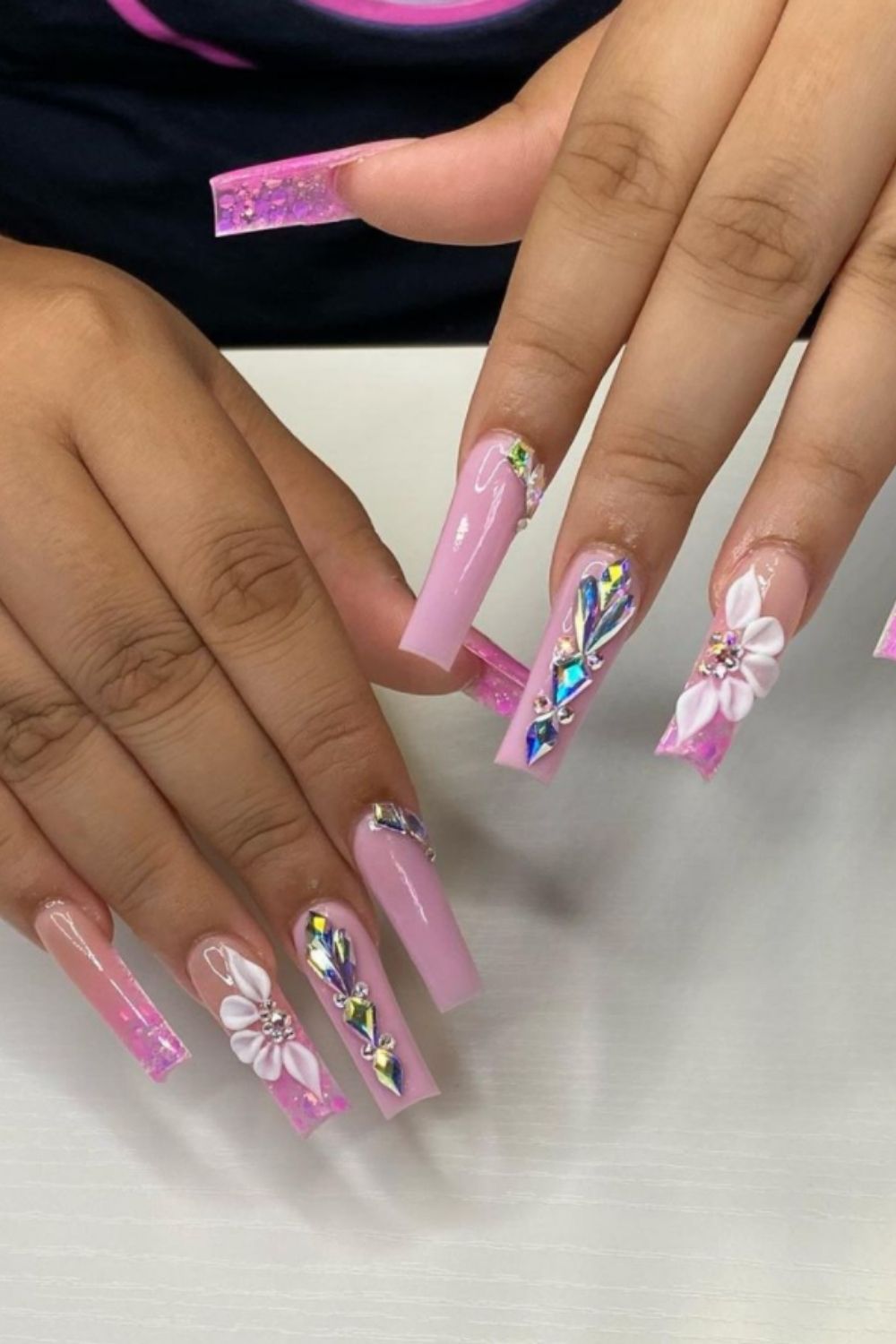 30 Cute pink acrylic nails you'll Love