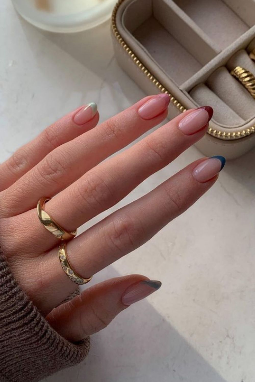 40 Trendy acrylic almond nails with French almond nails  