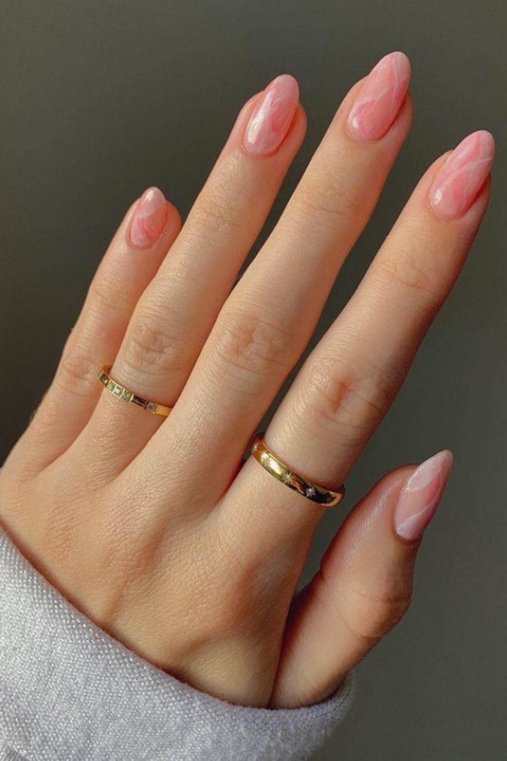 40 Trendy acrylic almond nails with French almond nails  