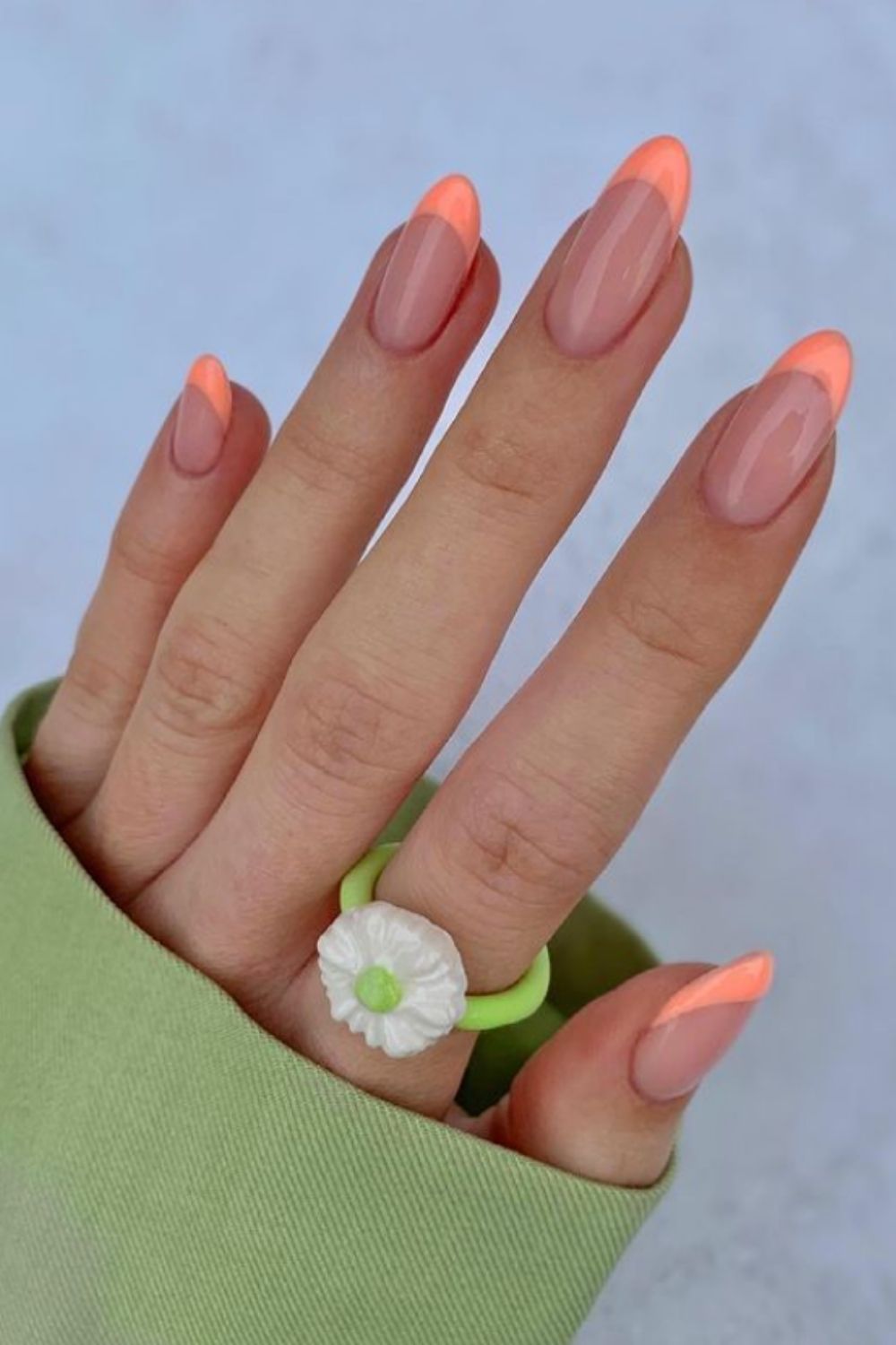 40 Trendy acrylic almond nails with French almond nails  