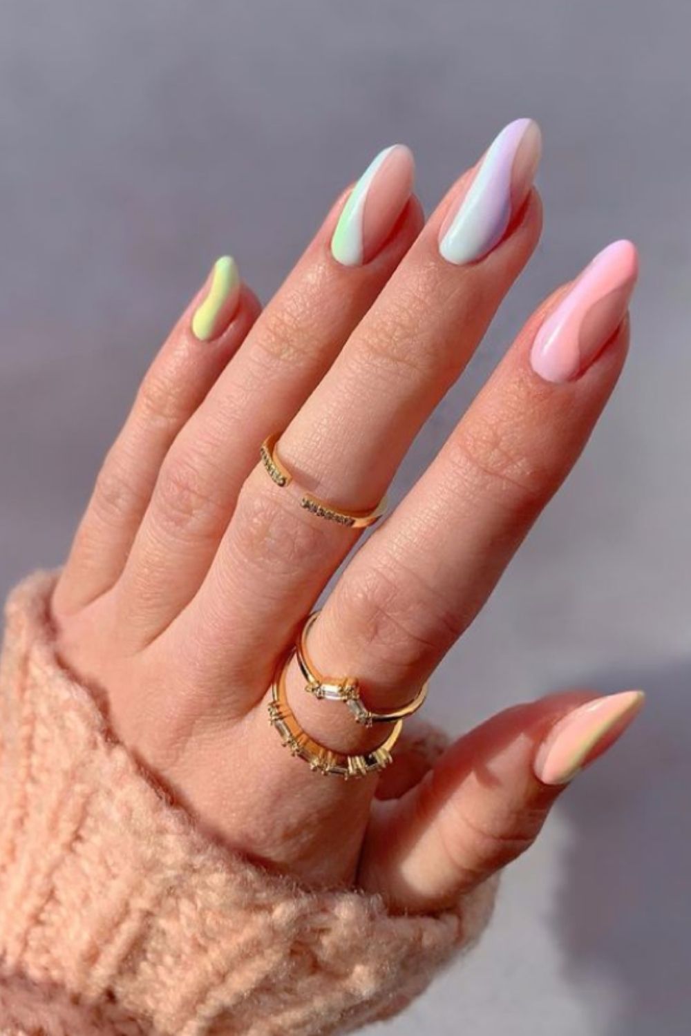 40 Trendy acrylic almond nails with French almond nails  