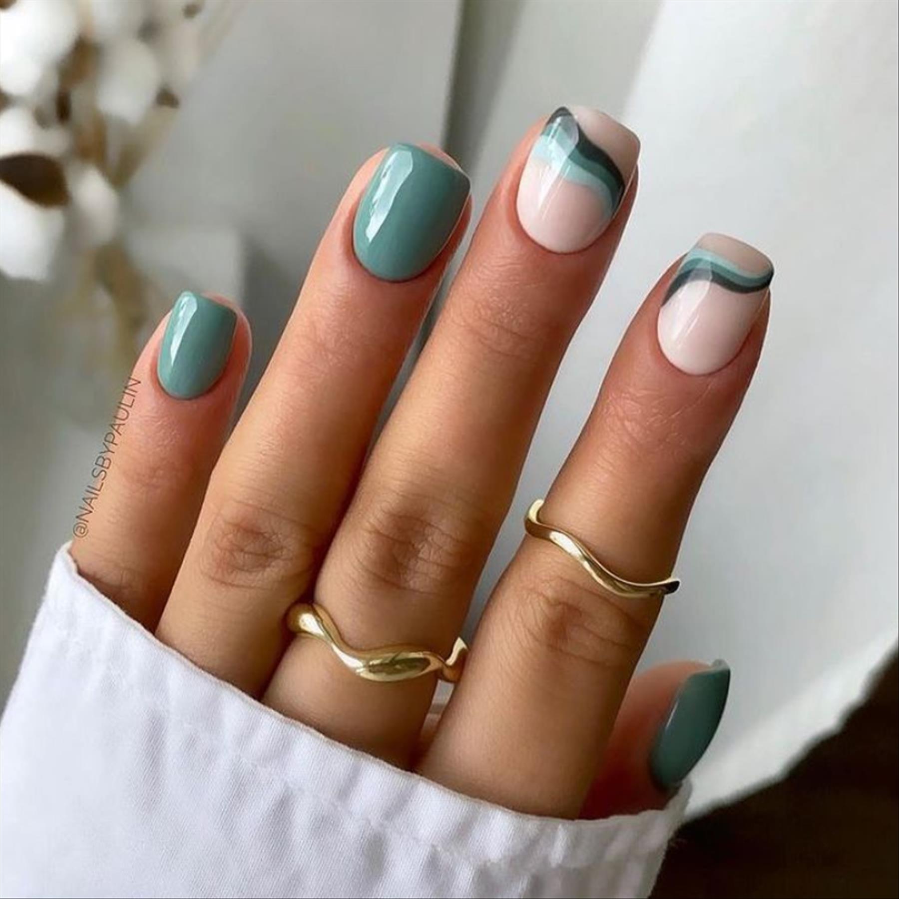 30 Unique olive green nails for your next nail for 2022